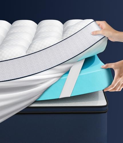 Panyu Dual Layer 4 Inch Memory Foam Mattress Topper, White