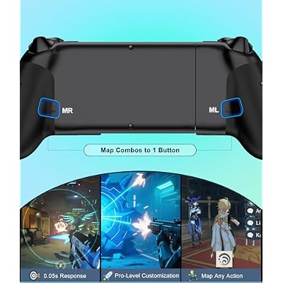 Mocagen Phone Game Controllers for iphone/Android, Marco Buttons, Analog Triggers, No Drift Joysticks & Thumb Grips, Turbo, Vibration