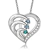 Collier Personnalisé Prénom - Collier De Nom Gravé Et Pierre De Naissance Bijoux Personnalisé Femme Muttertag Geschenk Pour Femme Sœur Copine Fête des Mères Noël Saint Valentin Anniversaire (Style 4)