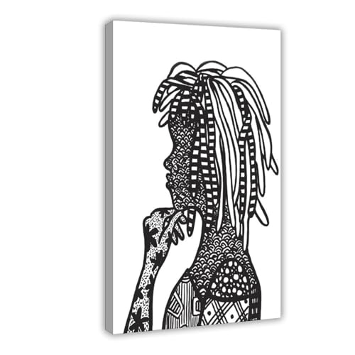 Décoration murale femme noire sur toile de chambre pour sublimer un grand mur