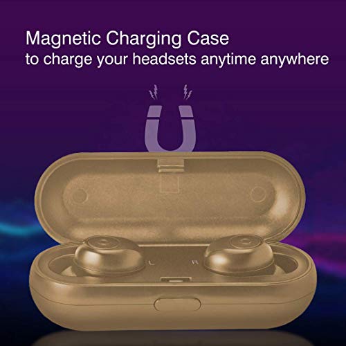 Image of iBall EarWear TW10 in-Ear Bluetooth Wireless Headphones with Protective Charging Case - Beige