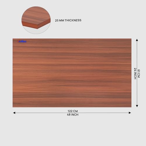 Image of Anikaa TablexPro25 Engineered Wood Rectangular Shape Table Top Board | 25 mm Thick Heavy Duty Desk Top for Study Table, Meeting /Conference Table & Office Desk | Walnut (Size-48 x 24 Inch)