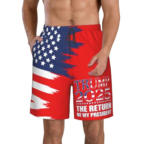 The Return of My President Tru-mp 2025 Mens Board Short Swim Trunks Swimwear Bathing Suits Boardshorts Beach Wear -