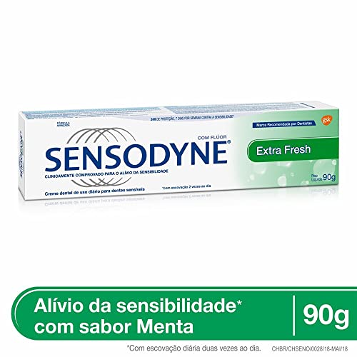 Creme Detal Extra Fresh para Dentes Sensíveis, Sensodyne, 90g, Branco