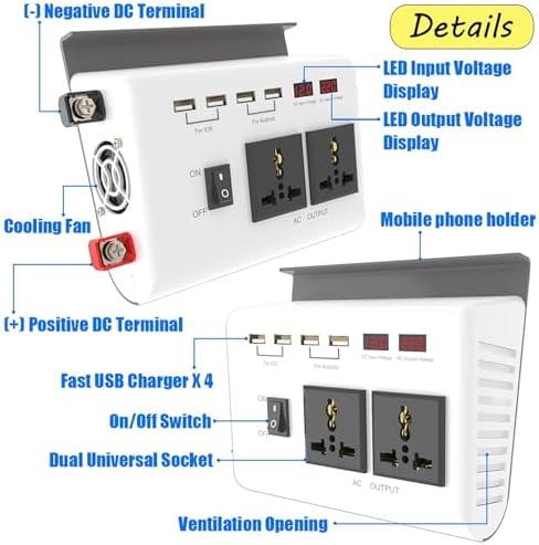 4000W 12V to 110V/220V Solar Inverter Kit, 30A Charge Controller + 25W 12V Solar Panel, Complete Solar Generator System for Home & Off-Grid Use