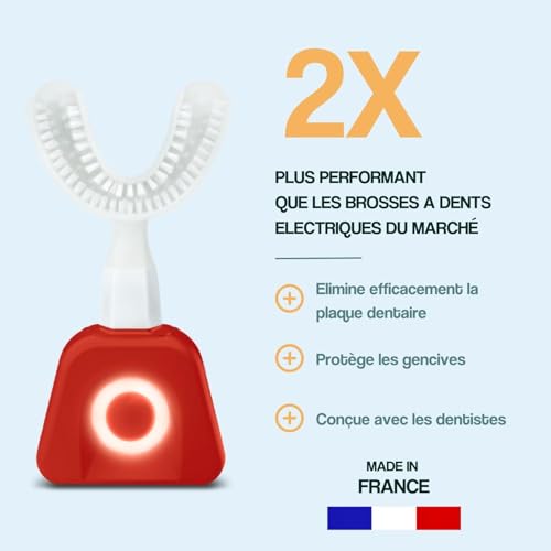 Y-Brush Elektrische Schallzahnbürsten (NylonOne, Erwachsene (12-99 Jahre), Rot) – Bild 6