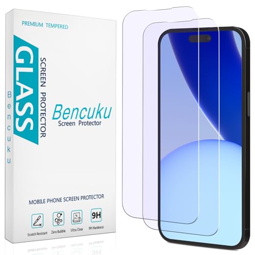 HPTech (2 Pack) Screen Protector Designed for iPhone 14 Pro Max 6.7-inch Anti Blue Light Tempered Glass Film Easy to Install Bubble Free