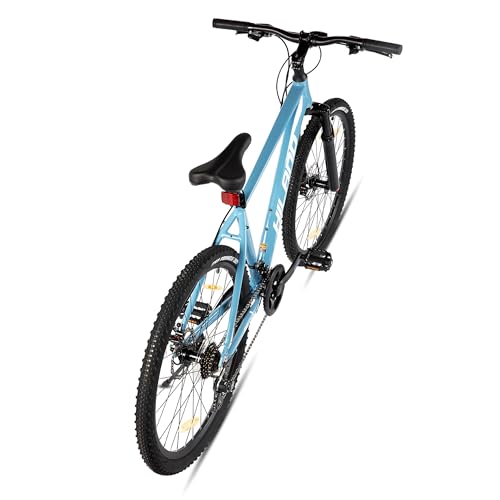 HILAND 26 Zoll Mountainbike für Frauen Männer Erwachsene, 21 Gang MTB mit Aluminiumrahmen, Doppelscheibenbremsen, Herren und Damen Mountainbike, Blau