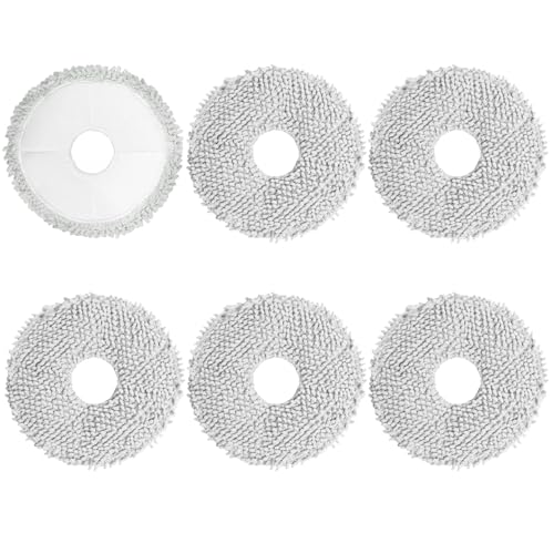 Image of 6 Pcs Replacement Mop Pads Compatible with DEEBOT X1 Omni /X1 Turbo /T20 Omni /T10 Omni /X2 Omni /T30S /N30 Pro Omni /N30 Omni /T30S AI /T30S Pro /T50 OMNI /T50 PRO Omni, Reusable Microfibre Cleaning Cloth