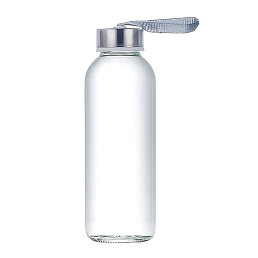 Bouteille d'eau en verre 420 ml Happyupcity avec bouchon inox et manchon