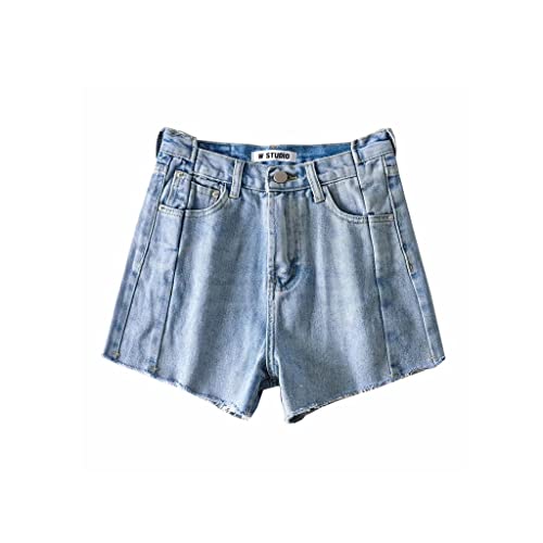 Short en jean à franges et fermeture asymétrique originale