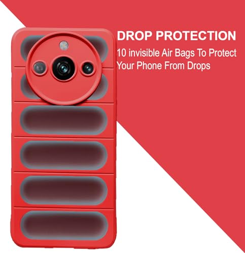 Image of A rtistque Liquid Silicone Stripes Back Cover Case for Realme Narzo 60 5G | with Camera Protection | with Inner Fabric | Anti Slip Grip | AirBag Case - Red