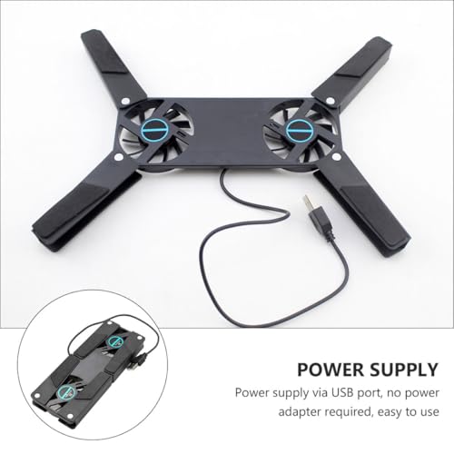 2 piezas base refrigerante para laptop con doble ventilador USB miniatura 3