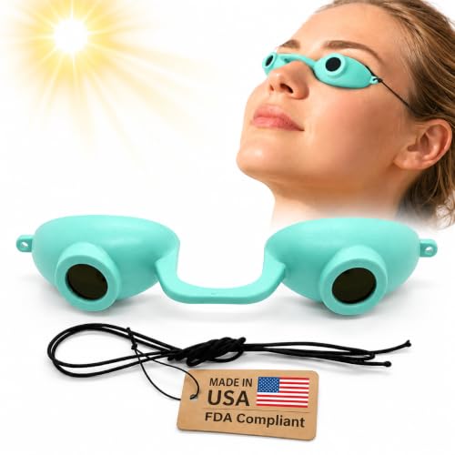 Super Sunnies Flexible UV Eye Tanning Bed Goggles w/Strap - Teal