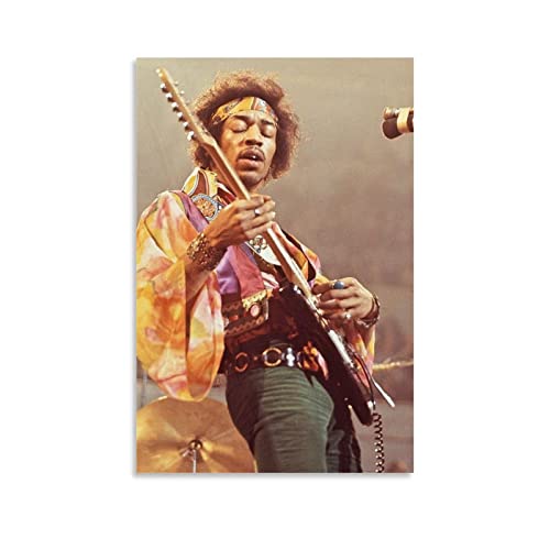 Flowerwine Jimi Singer Hendrix Poster Canvas Wall Art Room Decor Picture For Bedroom Office Bar And Dormitory 12X18Inch(30X45Cm) #TOP8