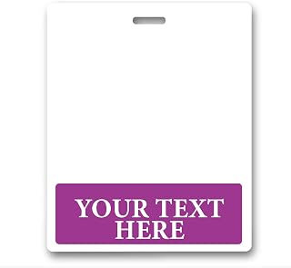 4 Pack - Oversized Custom Badge Buddy Horizontal - Extra Large Badge Buddies Role I’D Backer Card for Nurses - 3 3/8 X 4 1/8 - Wear with Existing I’D Holder - USA Printed by Specialist ID (Purple)