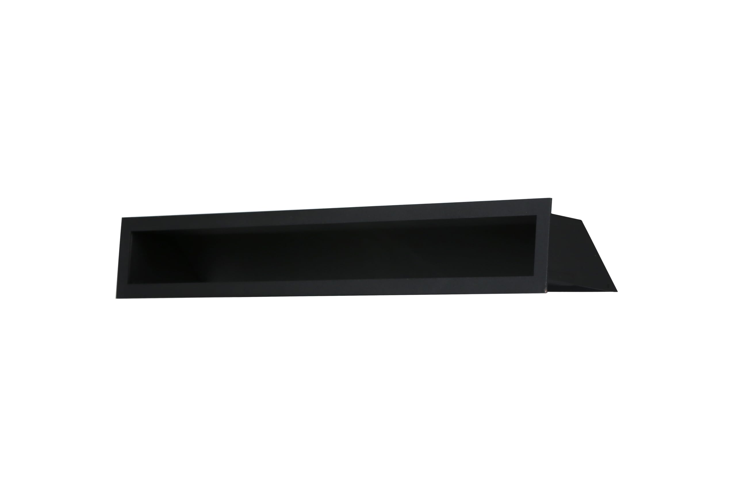 Grille de Ventilation Linéaire Acier Noir RAL 9005 – 60 x 9 cm. | Format linéaire allongé - diffusion d’air chaud - cheminée insert poêle - acier thermolaqué 200 °C