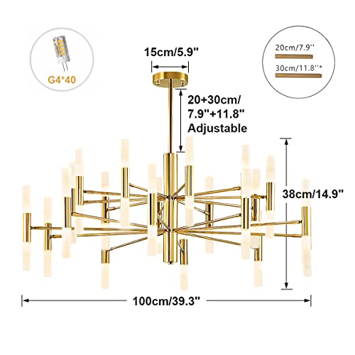 Bokt Post Modern Lighting 20-Light Living Room Chandelier 40-Lights Adjustable Hanging Pendant Lamp #TOP2