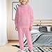 ESKNAS Girls Sweatsuit 2 Piece Outfits Hoodie Sweatshirts And Sweatpants with Pockets Sweat Set Fashion Jogger Sets (Pink, 5-6 Years)