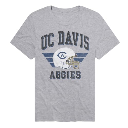 University of California Davis UC Davis Aggies Classic Football Helmet Official NCAA Classic Ring-Spun T-Shirt Unisex for Men & Women, Athletic Heather, Large