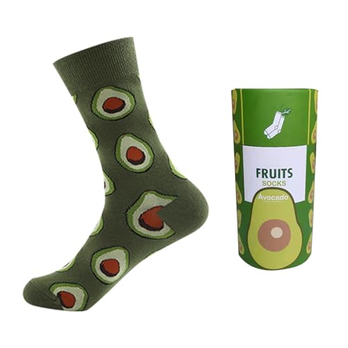 alloneslife - alloneslife Food Designs Crews Socks Funny Novelty Ankle Socks Warm Boot Socks Casual Middle Tube Socks Dress Socks for Women Men(canned avocado)
