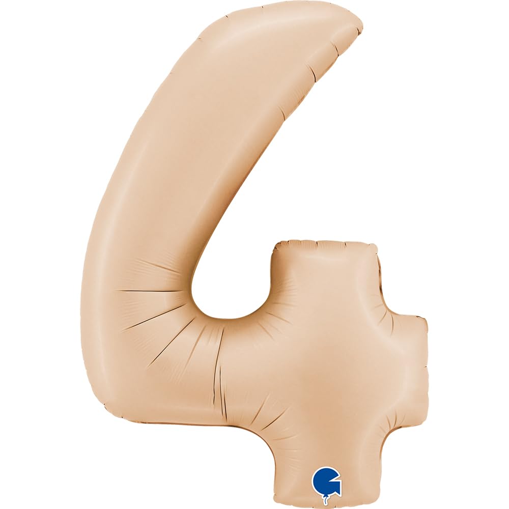 40In Satin Nude Number 4 Foil Balloon