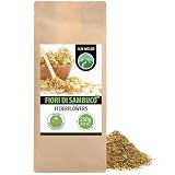 Alpi Nature Fiori di Sambuco Tisana 250g, Fiori di Sambuco Essiccati e Strofinati, Tè Sfuso