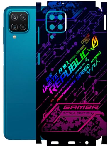 Image of AtOdds - Full Body Back Screen Guard Protector Film - Lamination Wrap Skin Sticker Compatible with Samsung Galaxy A12 | Scratchproof Matte Finish (Gamer)
