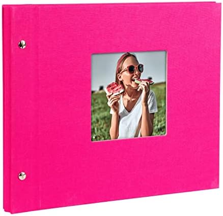 Goldbuch Photo Album Trend, Bella Vista, 30 x 25 cm, 40 Black Pages with Glassine Dividers, Extensible, Linen, Black 26977