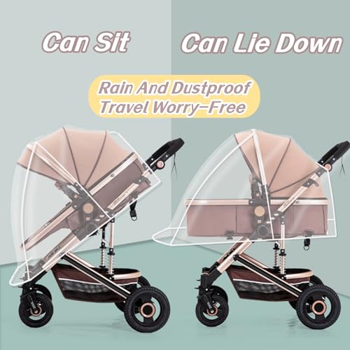 Regenverdeck für Buggy, Universal Komfort Regenschutz für Kinderwagen, Universal Regenschutz für Kinderwagen, Für Kinderwagen, Gute Luftzirkulation, Schadstofffrei, Regendicht Staubdicht Winddicht