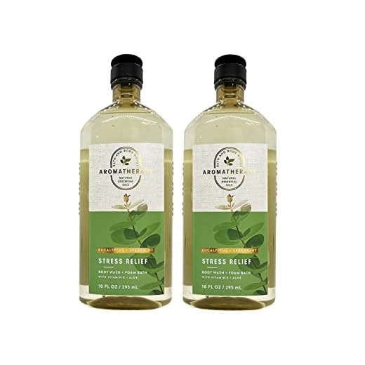 Bath and Body Works 2 Pack Aromatherapy Stress Relief Eucalyptus & Spearmint Shower Gel. 10 Oz.