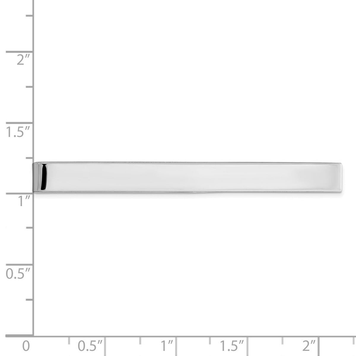 Krawattennadel aus 925er-Sterlingsilber, massiv, poliert, 46 x 5 mm, breite Krawattenklammer für Herren