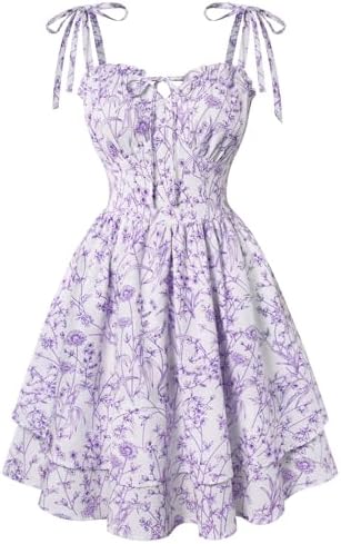 Scarlet Darkness Floral Mini Dress for Women Teens Summer 2026 Fairy Corset Sundress Graduation Dresses
