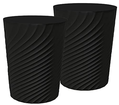 DAJITRE 1.8 Gallon Small Trash Can Wastebasket Recycling Bin Slim Profile for Compact Spaces Bathroom, Office, Bedroom, Kitchen (1.8 Gallon-2pack, B-Black)