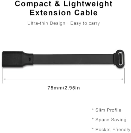 Xilaghy Right Angle USB C 3.1 Male to Female FPC Flat Cable,Black (75mm) - 1