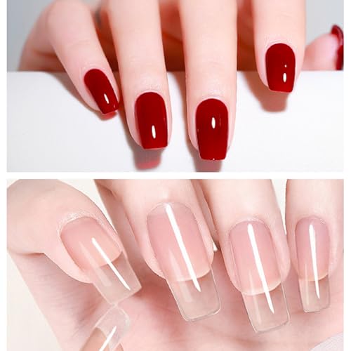 SAVILAND 2PCS 6 in 1 Gel x Nail Glue Set – Gel Nail Glue for Acrylic Nails Press on Fake Nail Tip U V LED Nail Glue Gel for Nail Extension Professional Manicure Kit for Women Home DIY