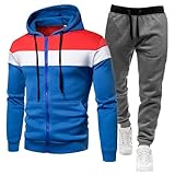 Completo sportivo composto da felpa con cappuccio e pantaloni, ideale per l'abbigliamento quotidiano, il tempo libero e lo shopping