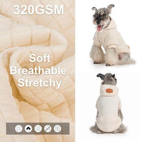 Image of BEAUTYZOO Dog Hoodies Sweater for Large Dogs,Waffle‑Like Laminated Pet Coat | Warm Dog Sweatshirt with Pocket & Leash Hole,Pullover Clothes for Girl Boy Dogs,Stretchy & Easy‑On‑Off,Labrador & Great Danes