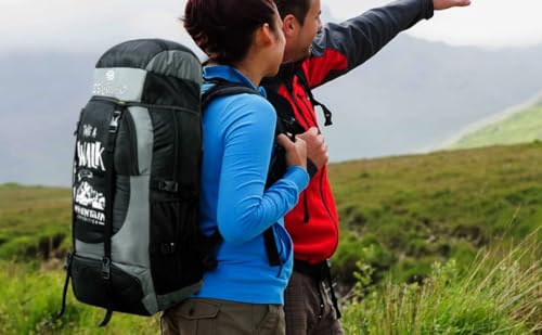 Image of SB Collection 60 L Hiking Rucksack, Water Repellent 600D Oxford Canvas, Unisex Trekking and Camping Travel Bag
