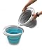SAMMART 10L (2.6 Gallon) Collapsible Plastic Bucket - Foldable Round Tub - Portable Fishing Water Pail - Space Saving Outdoor Waterpot, Size 33cm Dia (1, Grey)