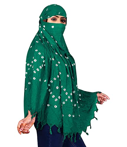 Image of Cotton Long Scarf Cum Mask Scarves Usable for Vehicle Driver | White Printed Design Fabric | Universal Size | Soft & Breathable Sun Protection | For Girl & Women
