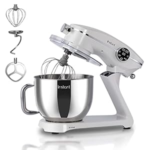 Instant Pot Instant Stand Mixer Pro,600W 10-Speed Electric Mixer with Digital Interface,7.4-Qt Stainless Steel Bowl,Dishwasher Safe Whisk,Dough Hook and Mixing Paddle,Pearl