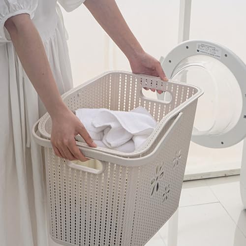 Collapsible Laundry Basket On Wheels Plastic, Rolling Laundry Sorter Trolley Carts, Washing Hamper Storage Bin With Shelves, For Bedroom Bathroom Living Room Tier Basket Stand.(Dark grey) - Image 6