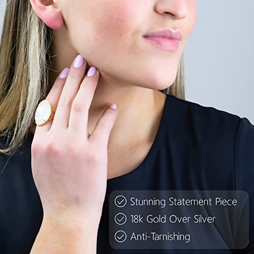 MAX + STONE Natural Moonstone Statement Ring #TOP27
