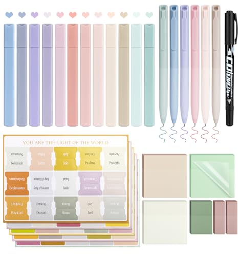 30 Pcs Bible Journaling Kit, Colored Bible Study Supplies, 12