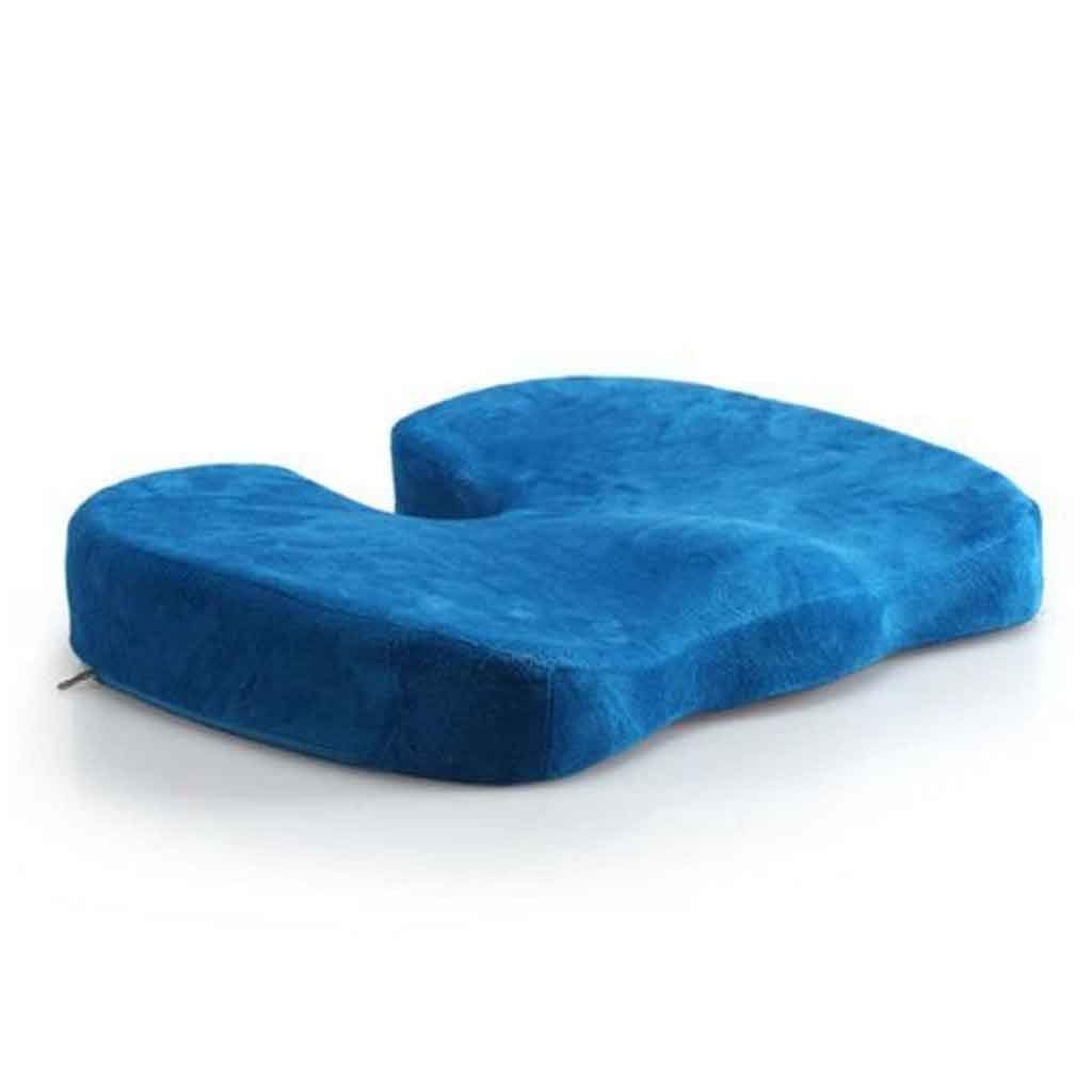 ZUODIAN Home Coccyx Orthopedic Memory Foam Seat Cushion Standard size 17.7''*14''*2.7'' (Blue)