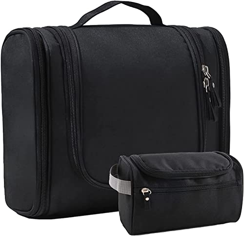 Kulturbeutel Herren, Kulturtasche zum Aufhängen, Toiletten-Tasche mit Henkel hängend - Kosmetik-Beutel Gross, mit Kleines Kulturbeutel, Doppelter Reißverschlussöffnung, Großer Stauraum, 5L Cover