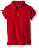 Nautica Girls' Short Sleeve Polo, Red, Medium/5