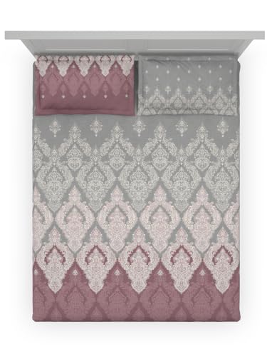 Image of DDECOR Live Beautiful 100% Pure Combed Cotton King Flat Bedsheet with 2 Pillow Covers | Ethnic 145TC | Soft, Comfortable & Perfect for Everyday Use | Souvenir Collection | 254 CM X 274 CM - Wine