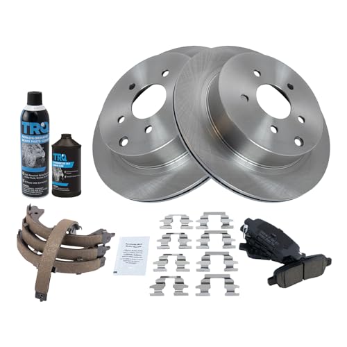 Image of TRQ Rear Brake Pad & Rotor Kit Compatible with 2006-2019 INFINITI 2003-2007 Nissan